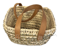 Rieten boho mand met gouden pailletten