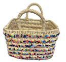 Rieten boho mand met multi-color pailletten