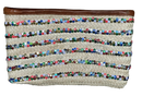 Rieten boho Clutch met multicolor pailletten