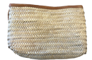Rieten boho Clutch  - naturel met zwart
