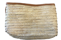 Rieten boho Clutch  - naturel met zwart