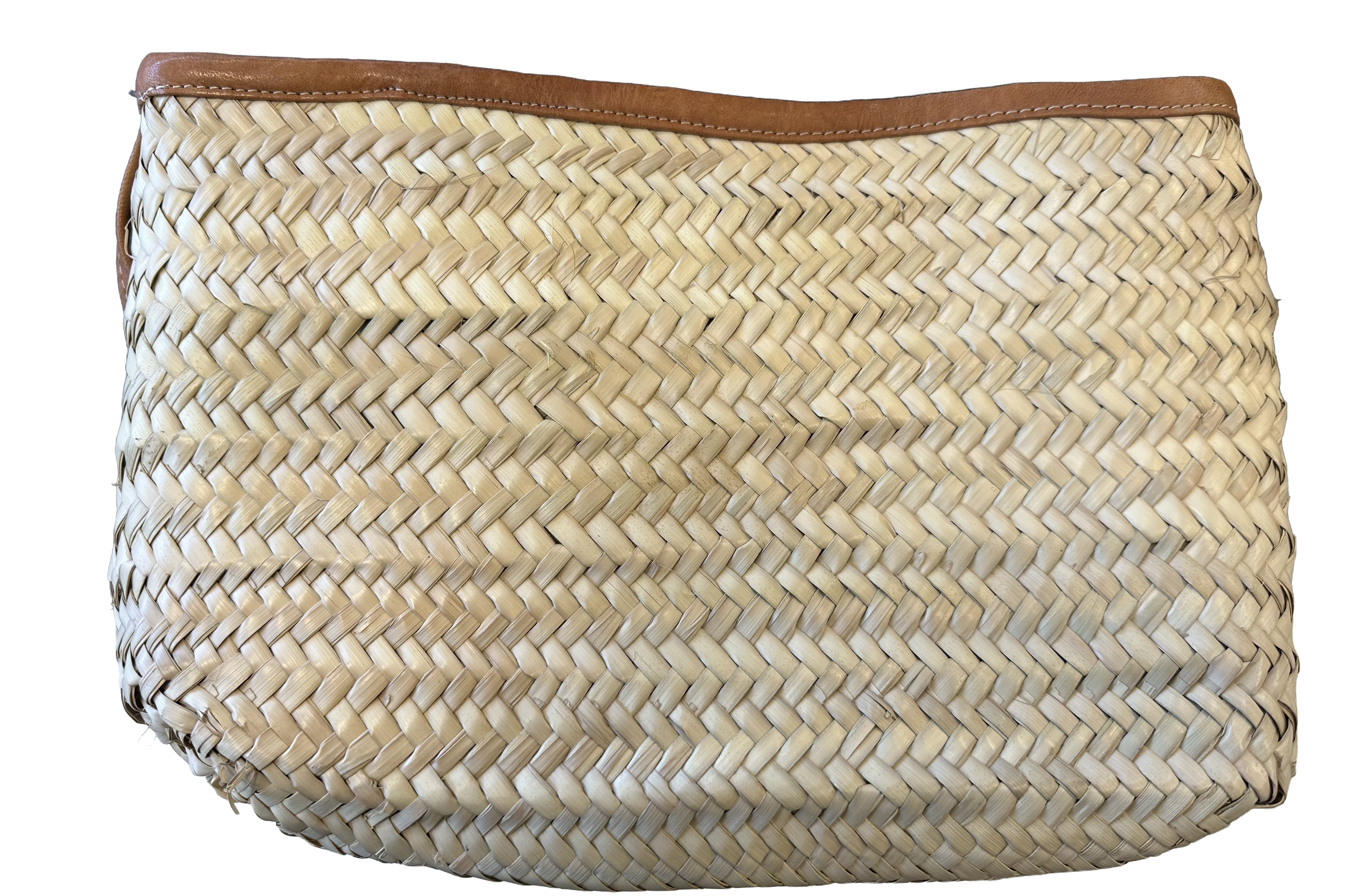 Rieten boho Clutch  - naturel met zwart