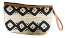 Rieten boho Clutch  - naturel met zwart