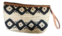 Rieten boho Clutch  - naturel met zwart
