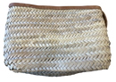 Rieten boho Clutch - naturel met zwart