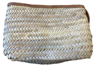 Rieten boho Clutch - naturel met zwart