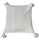 Pompom kussen - grijs - 45 x 45 cm