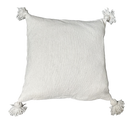 Pompom kussen - wit - 45 x 45 cm