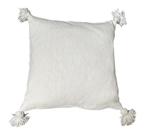 Pompom kussen - wit - 45 x 45 cm