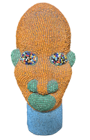 Bamileke Kralenhoofd - hoogte 20 cm