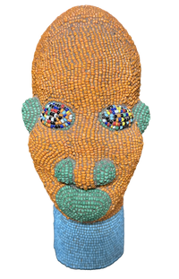 Bamileke Kralenhoofd - hoogte 20 cm