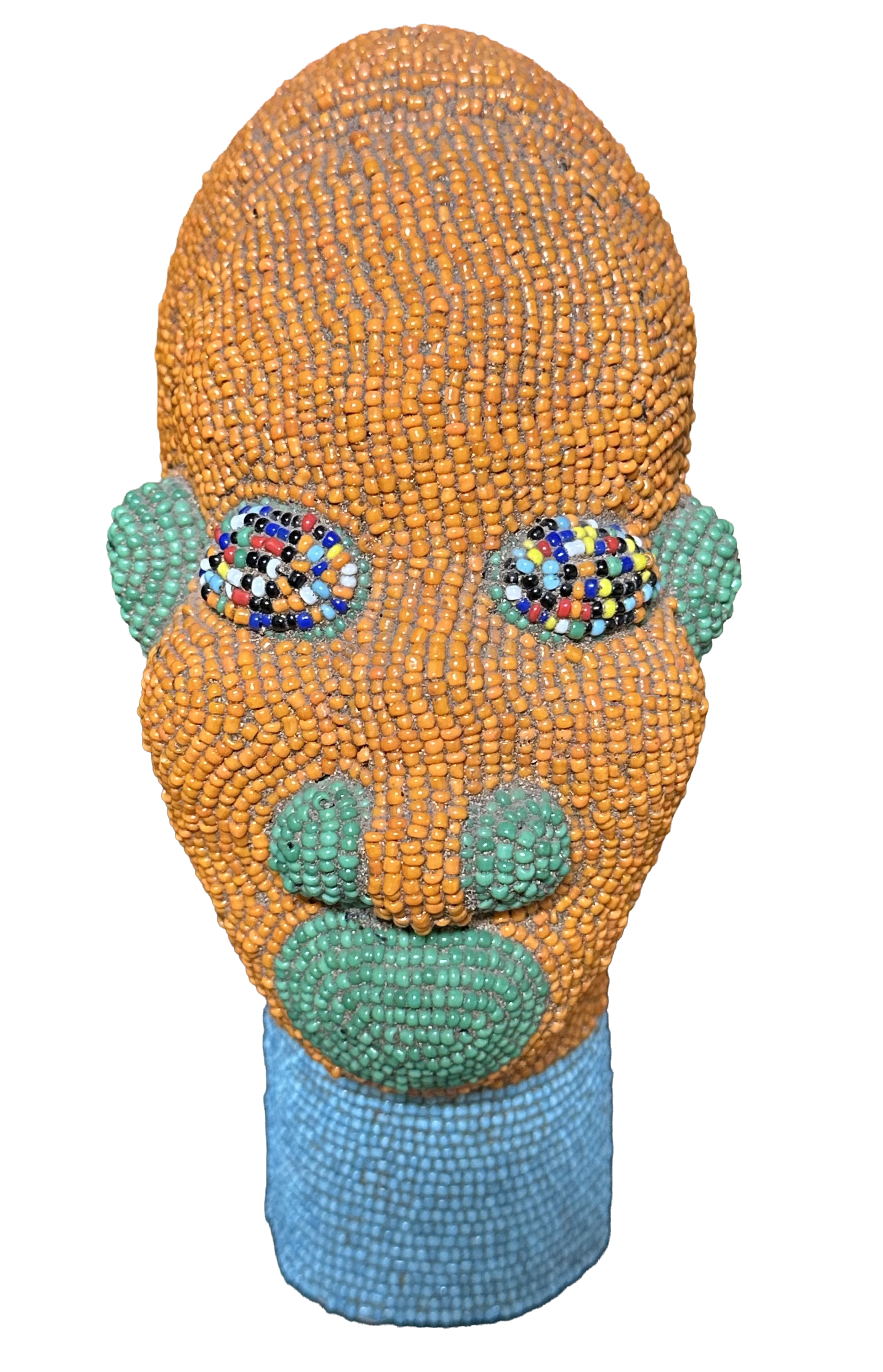 Bamileke Kralenhoofd - hoogte 20 cm