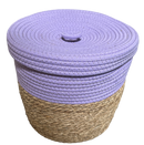 Opbergmand met deksel - Lila - hoogte 28 cm