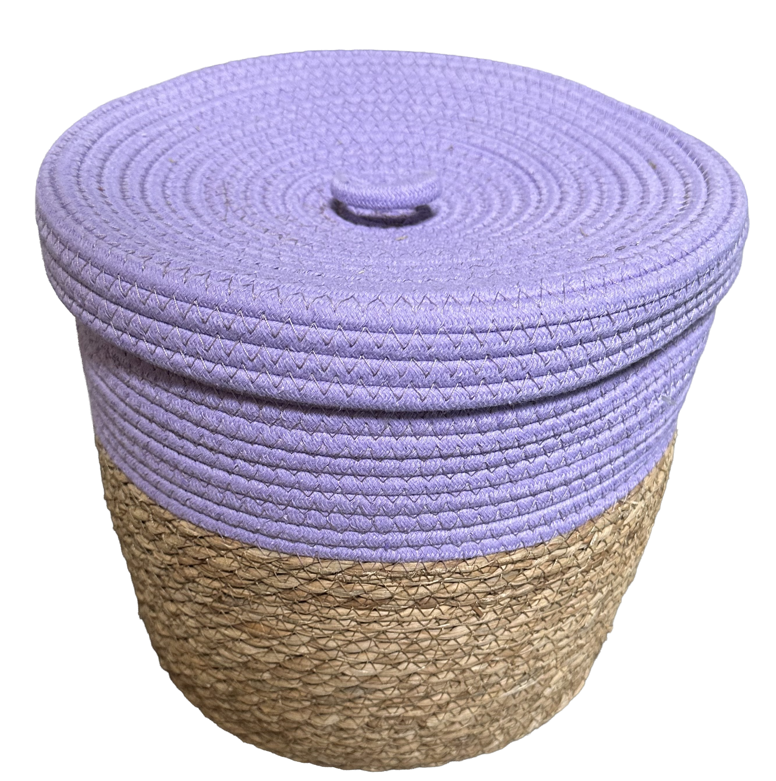 Opbergmand met deksel - Lila - hoogte 28 cm