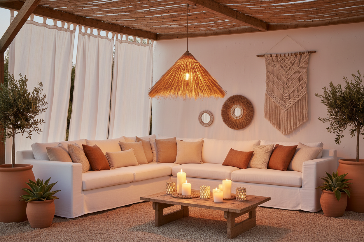 Hanglamp Shuttle - naturel - hoogte 35 cm x dia 45 cm