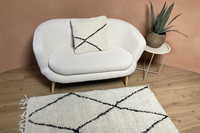 Marokkaans Boujaad vloerkleed - wit + zwart - 163 x 109 cm