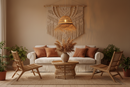 Hanglamp gevlochten bol fringy XL - naturel - hoogte 30 x dia 50 cm