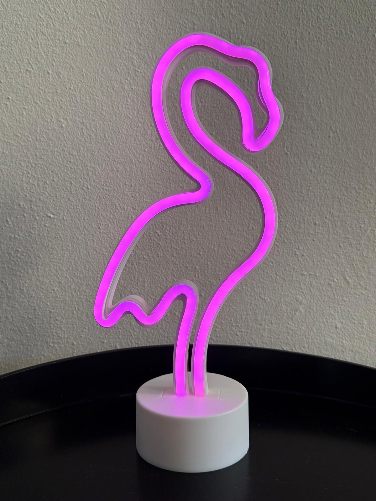LED Flamingo met neonlicht