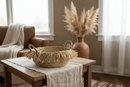 Raffia mand franjes - naturel