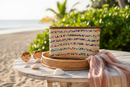 Rieten boho Clutch met multicolor pailletten