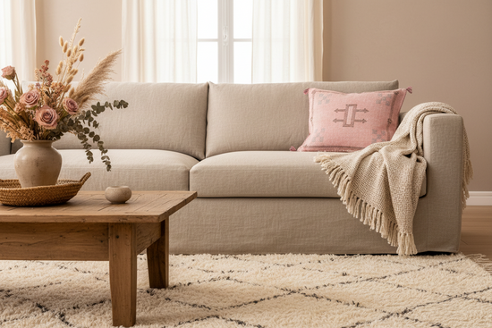Sabra kussen - dusty roze - 46 x 35 cm