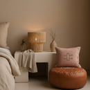 Duo raffia lamp - naturel - hoogte 21 x dia 25 cm